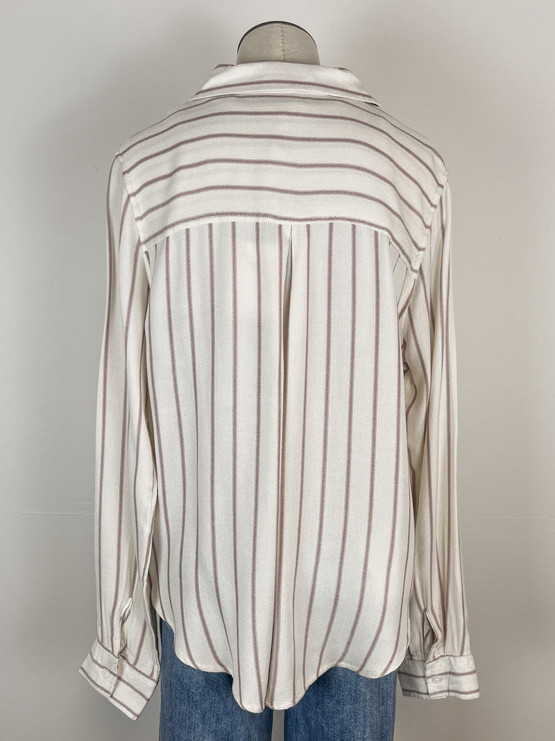 Venus Button Up in Mauve Stripe