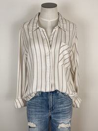 Venus Button Up in Mauve Stripe
