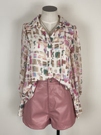 Sweetheart Faux Leather Short in Pink