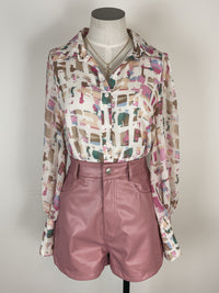 Sweetheart Faux Leather Short in Pink