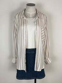 Venus Button Up in Mauve Stripe