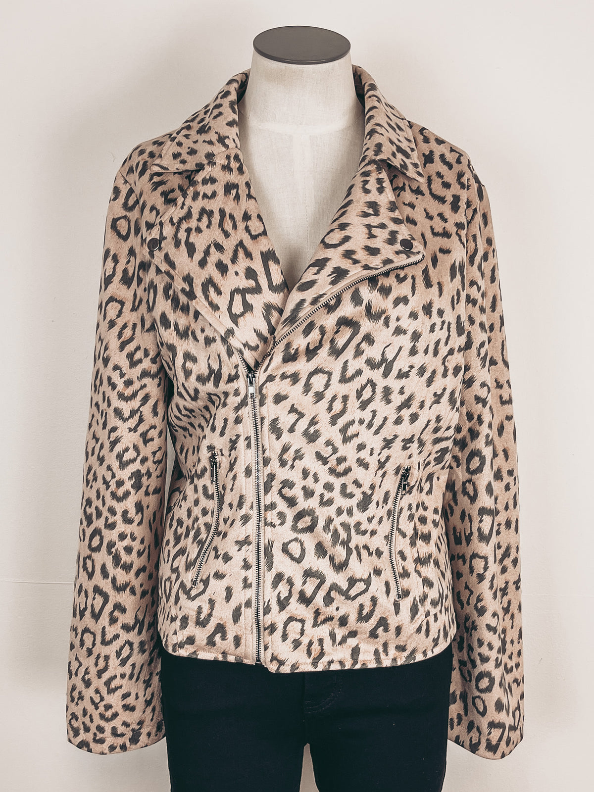Leopard Print Moto Jacket