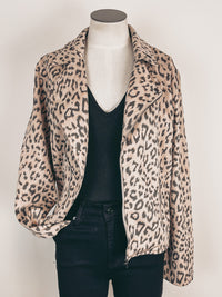Leopard Print Moto Jacket