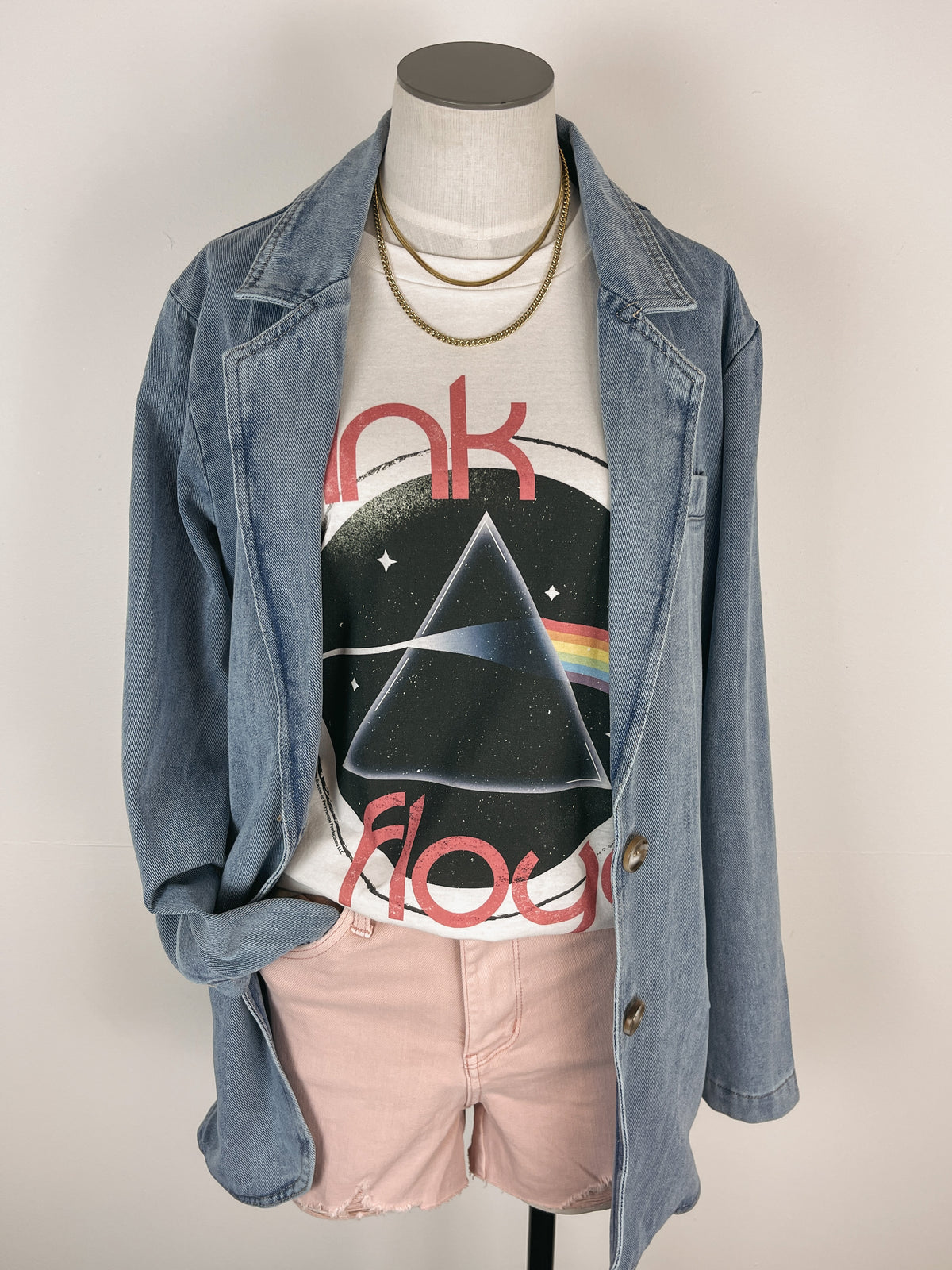 Pink Floyd Circle Tee in Cream