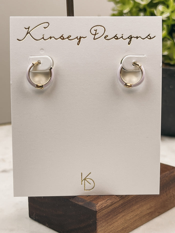 Kinsey Designs Pear Lavender Huggie Earrings