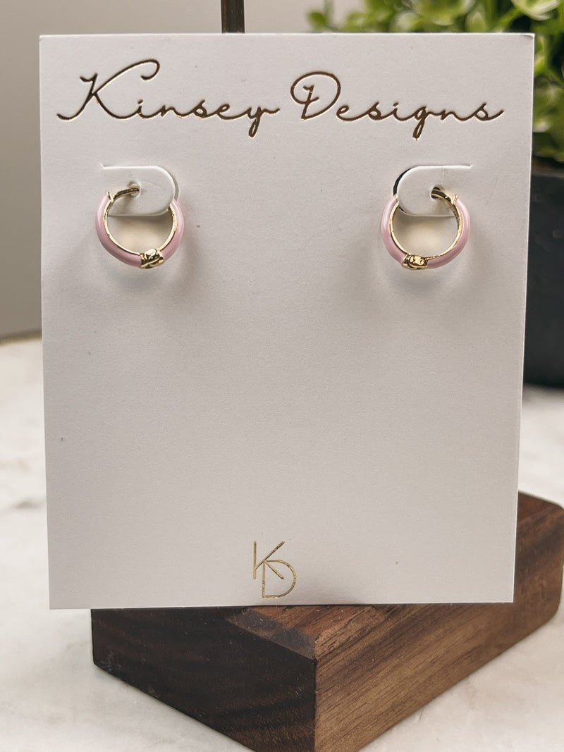 Kinsey Designs Pear Pink Huggie Earrings