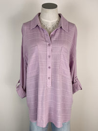 Half Button Down Jacquard Blouse