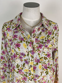 Mystree Floral Ombre Button Down Top