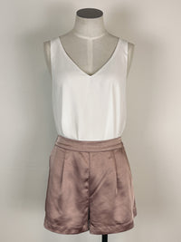 Mystree Satin Shorts in Rose