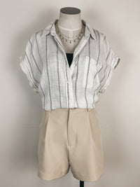 Pleated Shorts in Beige