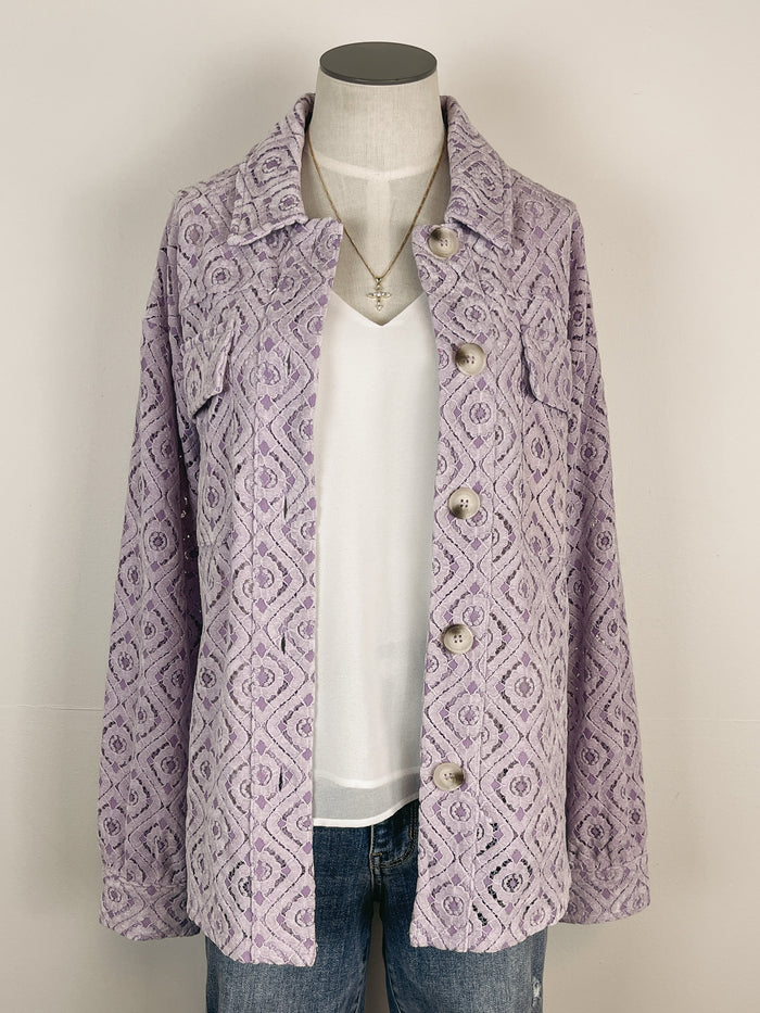 Mystree Lace Jacket in Lavender