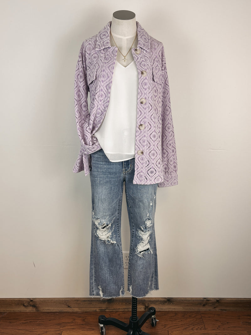 Mystree Lace Jacket in Lavender