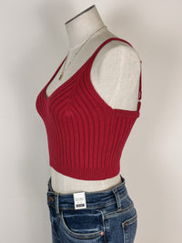 Cropped Sweater Tank in Currant