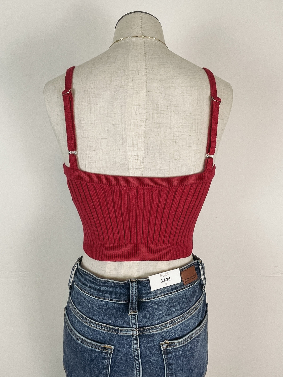 Cropped Sweater Tank in Currant