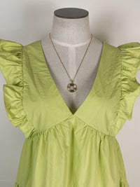 Ruffle and Tiered Dress in Lime