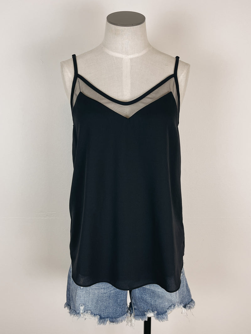 Mesh Trim V Neck Tank