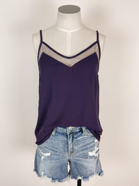 Mesh Trim V Neck Tank