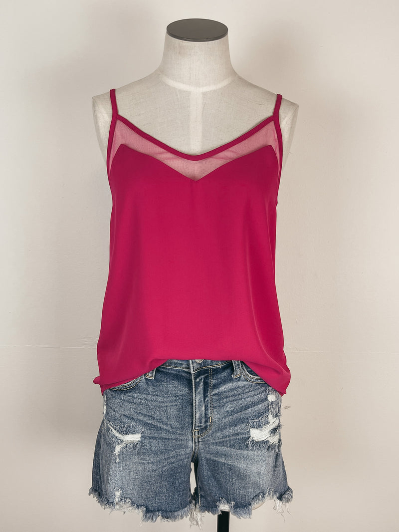Mesh Trim V Neck Tank