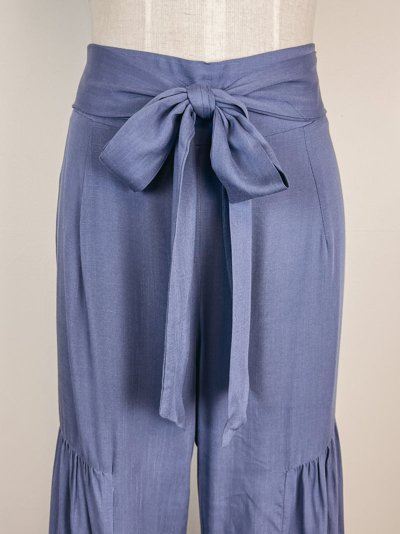 Tiered Flared Pant in Denim