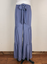 Tiered Flared Pant in Denim
