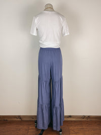 Tiered Flared Pant in Denim
