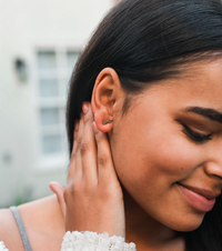 Lucky Feather Arrow Earrings in Gold