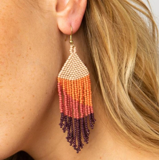 Ink + Alloy Pink Ombre Fringe Earring