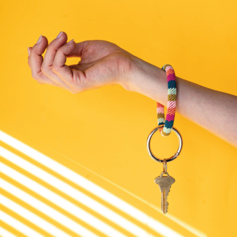 Ink + Alloy Seed Bead Key Ring