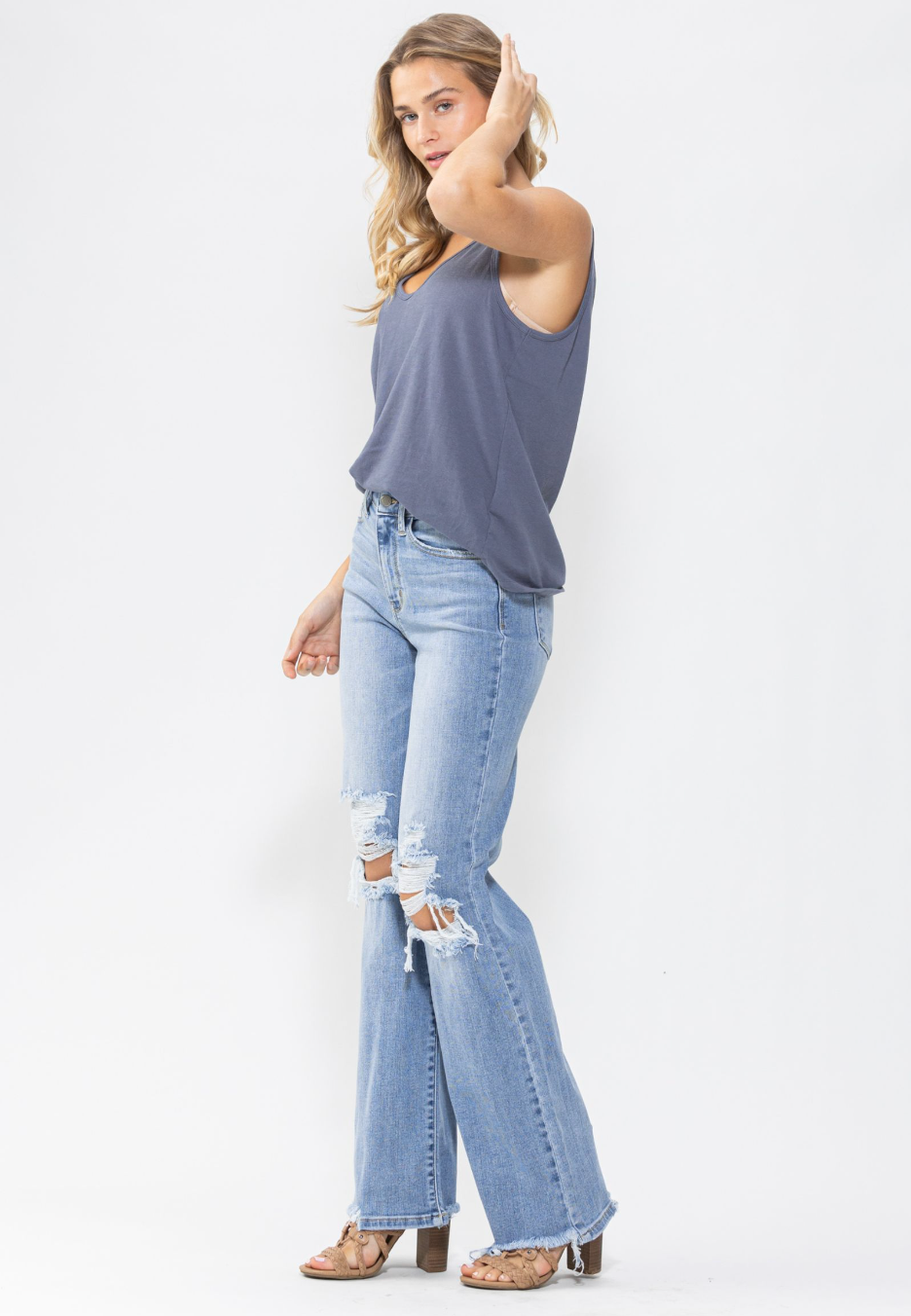 Judy Blue High Waist 90's Straight Jean in Light