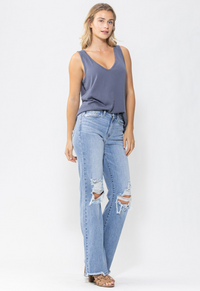 Judy Blue High Waist 90's Straight Jean in Light