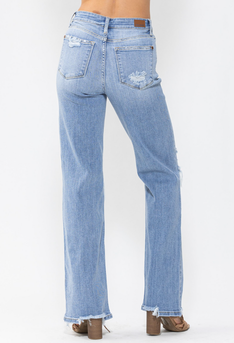 Judy Blue High Waist 90's Straight Jean in Light