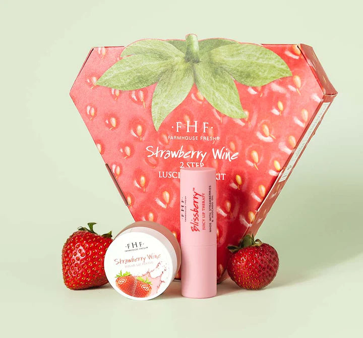 Farmhouse Fresh Strawberry Wine 2-Step Luscious Lip Kit