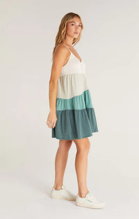Z Supply Amalfi Colorblock Mini Dress in Matcha