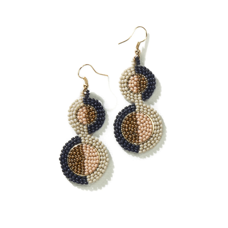 Ink + Alloy Double Circle Beaded Earrings