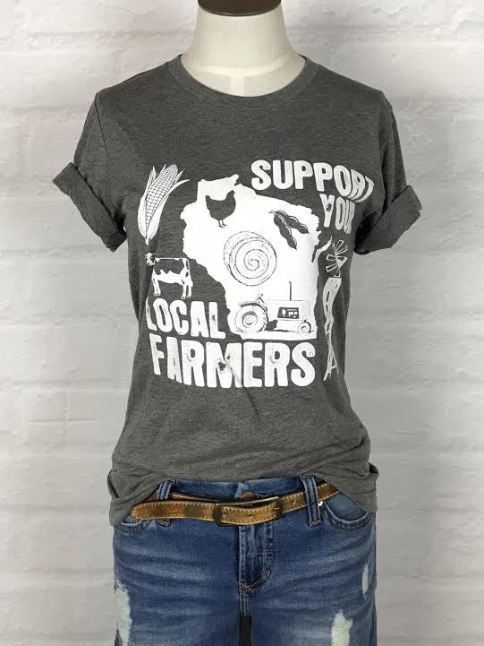 Wisconsin Support Your Local Farmer Tee *more colors