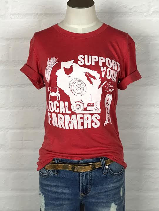 Wisconsin Support Your Local Farmer Tee *more colors