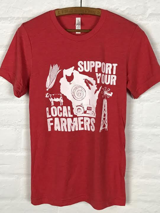 Wisconsin Support Your Local Farmer Tee *more colors